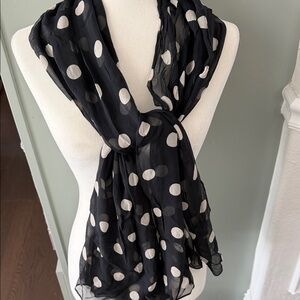 Women's Black Polka Dot Scarf - Classic Accent Wrap